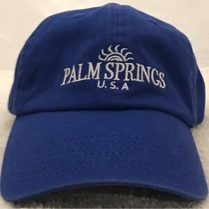 Palm Springs Adjustable Blue Cotton Travel & Baseball Cap